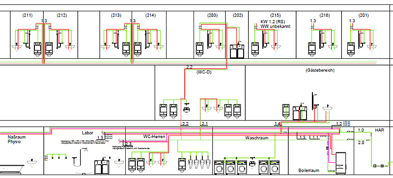 Ausschnitt Schema Trinkwassernetz Bestand