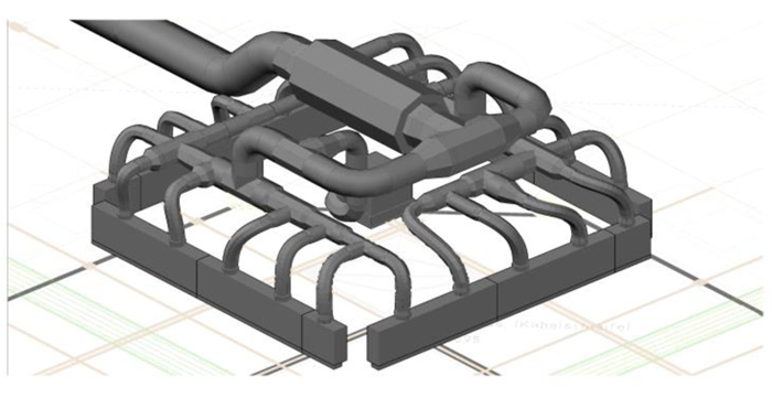 Ausführungsplanung der Überdruckbelüftung im Gastrokubus des Mallherzes