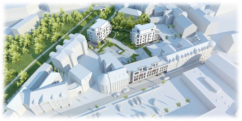 Kliawohnpark mit geplantem Neubau von 3 Gebäuden
