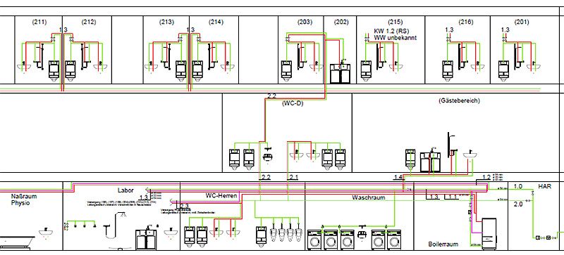 Ausschnitt Schema Trinkwassernetz Bestand